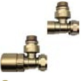 LAZZARINI 392121 Juego De Válvulas Termostáticas 3/4" Para Radiadores Color Oro Mate