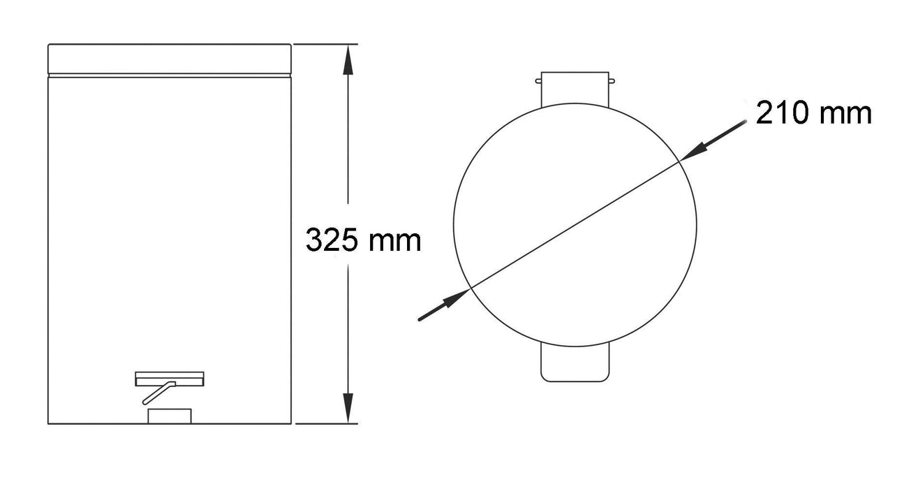 MEDICLINICS PP1305CS Cubo Pedal Redondo 5 l Inoxidable Satin