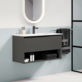 VISOBATH ELEVEN Bathroom Cabinet with Wall Hung Sink Ash