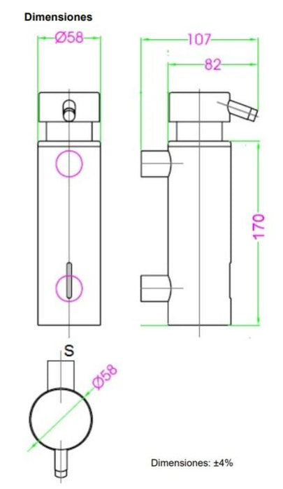 MEDICLINICS DJ0090CS Satin Stainless Steel Soap Dispenser