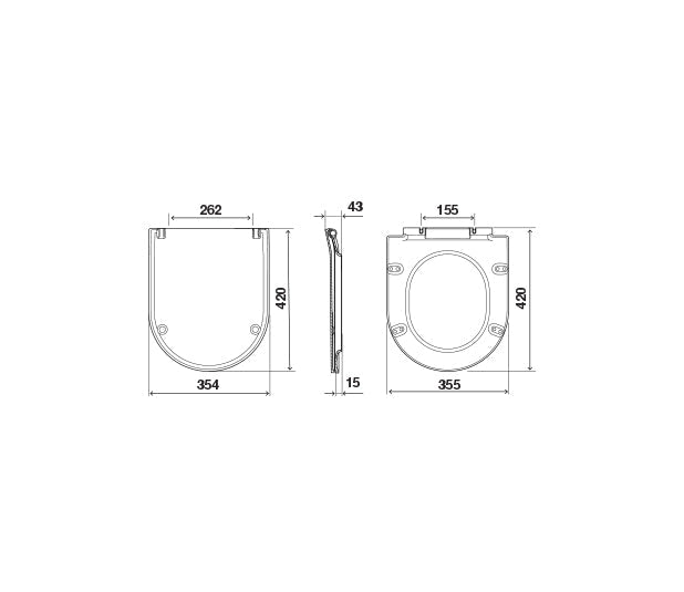 OLI LAKE-OLI120 PLUS Pack Wall Hung Rimless Toilet with White Button