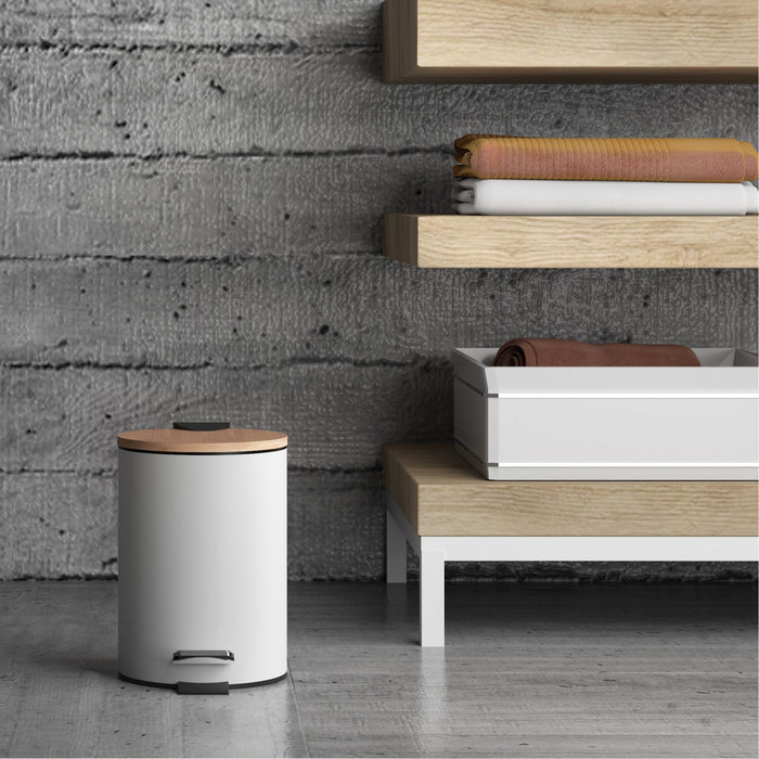 GEDY 13094000000 KENTA Soft Close 3 Liter Natural-White Matte Wastebasket