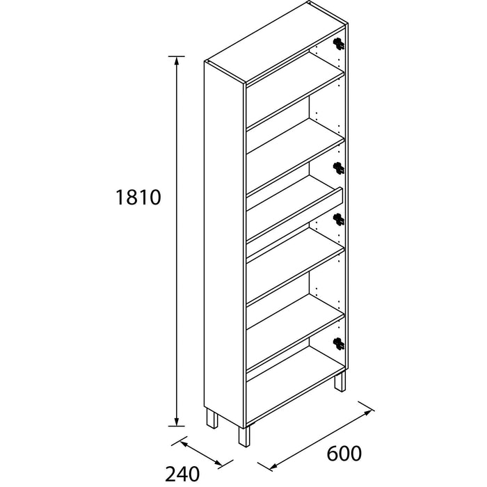 SALGAR 106306 INFINITY Armario Pie 4 Puertas Fondo 24 cm Color Blanco Brillo