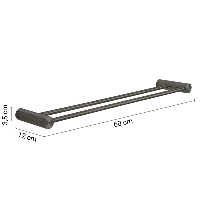 GEDY AN226081100 ANDE Toallero doble fijo gun metal