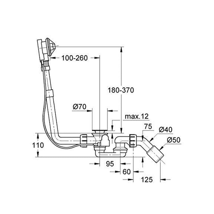 GROHE 28 939 000 Inner Part Talento Automatic Bathtub Drain