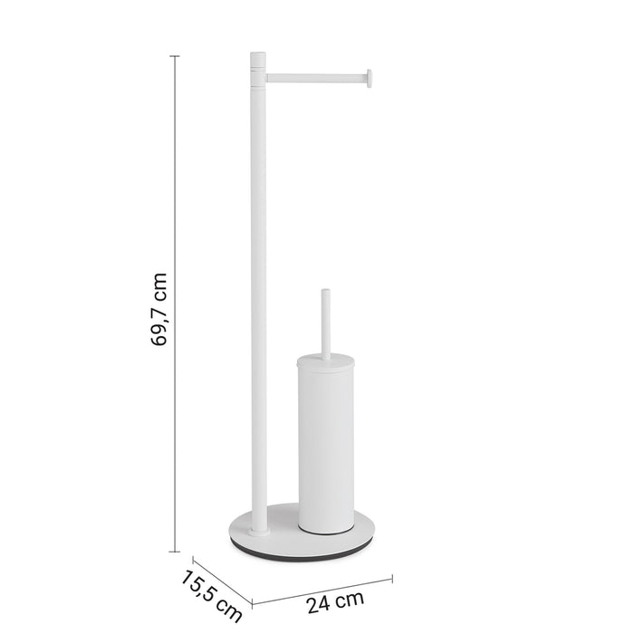 GEDY 72320200000 MIDA Columna de pie con portarrollos y escobillero blanco mate