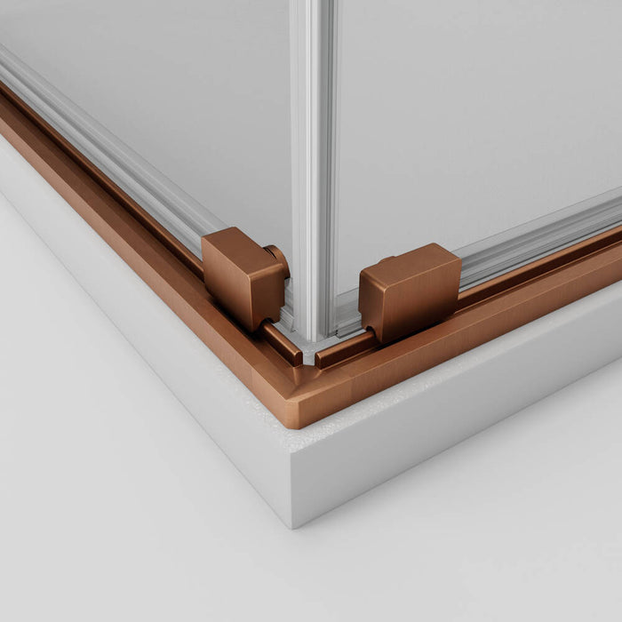 GME TWENTY Mampara Lateral Fijo Ducha 2F+1C Cobre Transparente