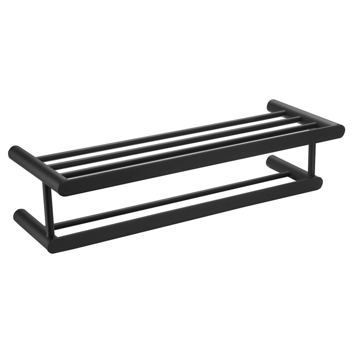 MEDICLINICS AI1323B AURA Repisa de Baño con Toallero Negro Mate