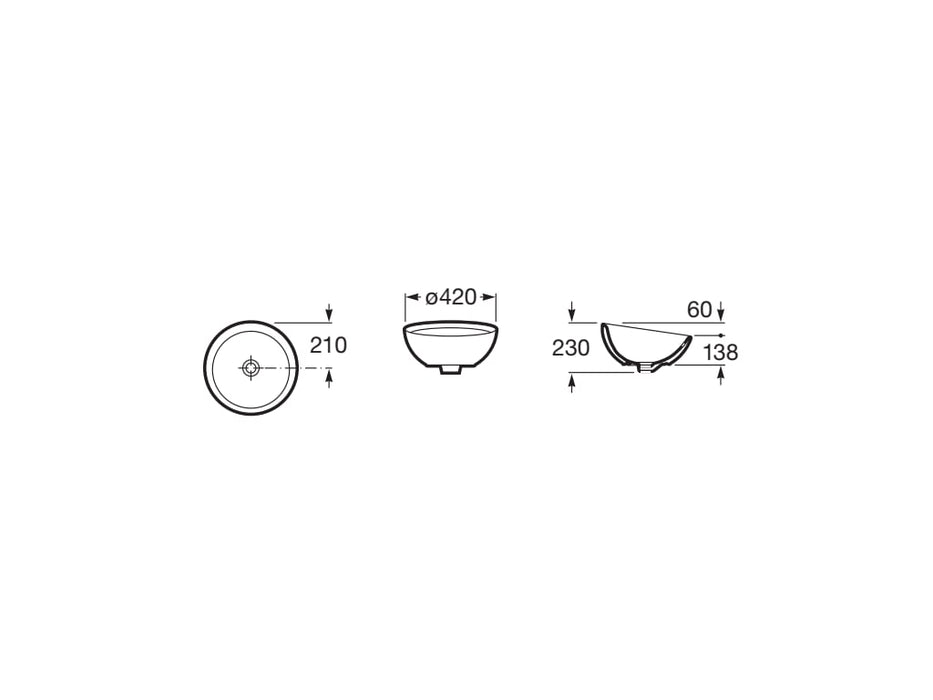 ROCA A327876000 BOL Lavabo Sobre Encimera Blanco
