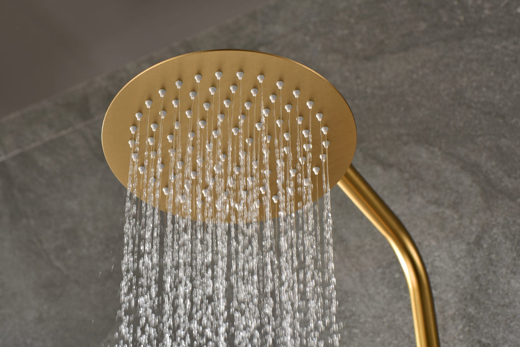 IMEX BTM039/OC MONZA Conjunto Grifo Ducha Telescópico Termostático Oro Cepillado