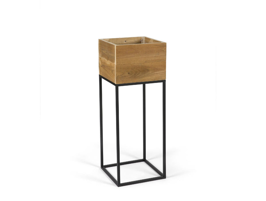 ANDREA HOUSE AX21018 Macetero Madera Reciclada 28x28x75 CM