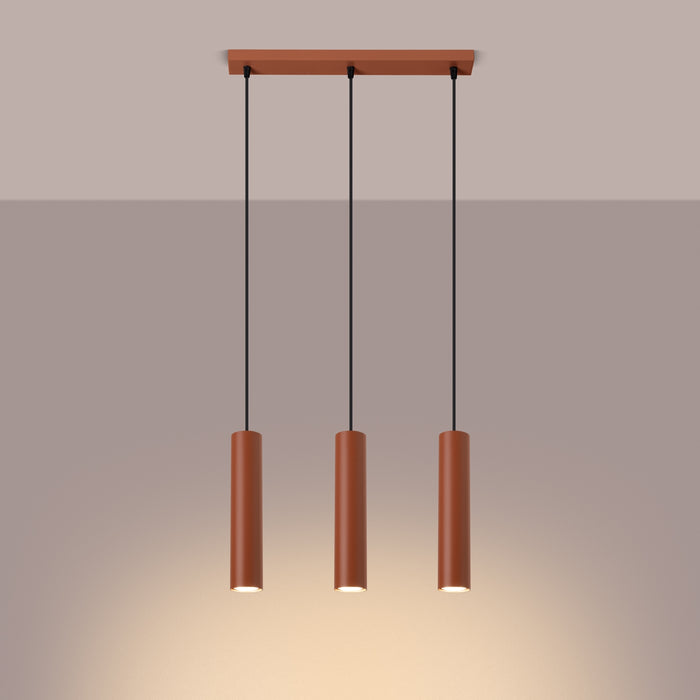 SOLLUX SL.1491 Lámpara colgante LAGOS 3L rojo ocre ocre rojo