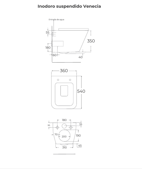 FOSSIL NATURA 00733 VENECIA Inodoro Suspendido Blanco
