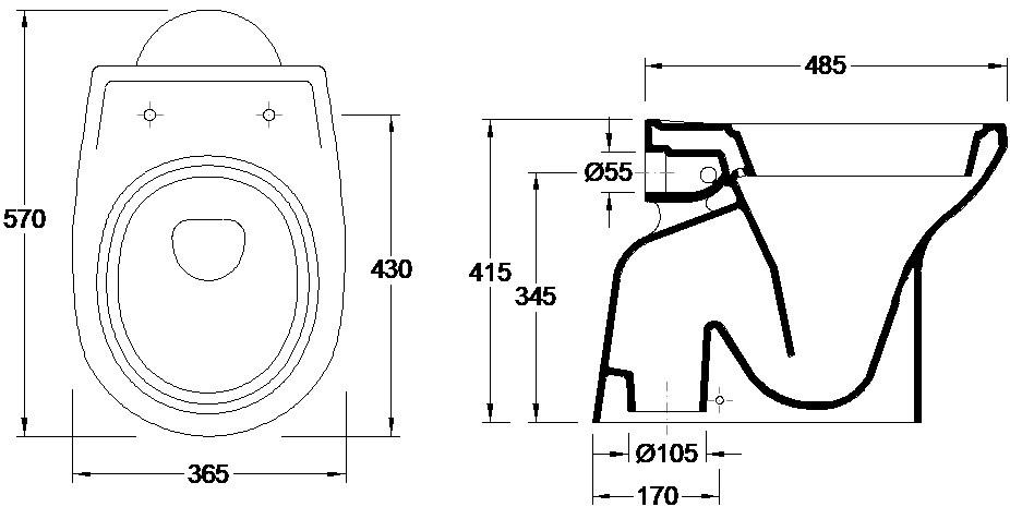 VALADARES 13013002K OCEANUS Inodoro Para Cisterna Empotrada