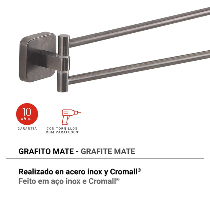 GEDY TO238100100 TONGA Toallero Doble Gun Metal