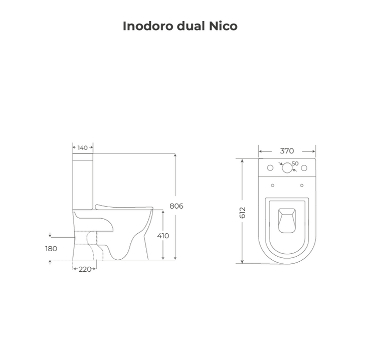 FOSSIL NATURA 02265 NICO Complete Rimless White Toilet