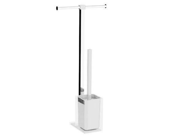 GEDY RA320200000 RAINBOW Column Toilet Paper Holder + Brush Holder White