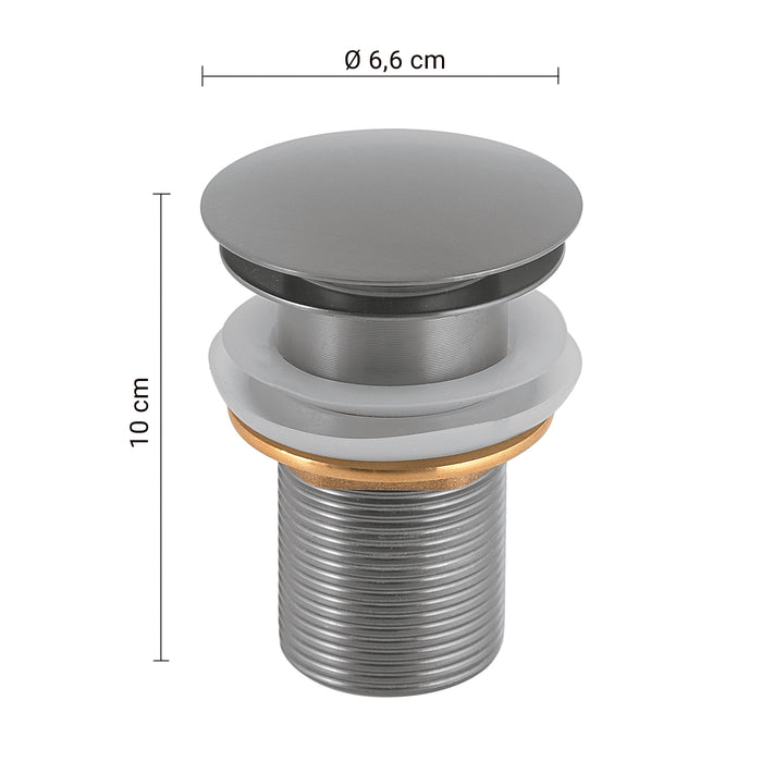 GEDY MXCC0200000 CLIC CLAC 02 Válvula desagüe universal para lavabo y bidet cepillado