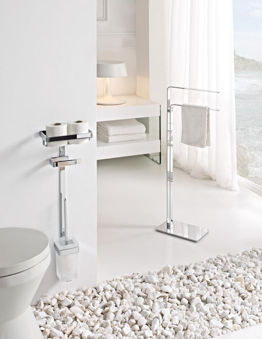 BELTRAN 21256 MILAN Escobillero Portarrollos Con Contenedor Cromo Adhesivo