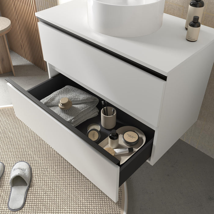 SALGAR 115955 BEQUIA METAL Mueble de Baño 2 pozas Porcelana 120cm Blanco Mate