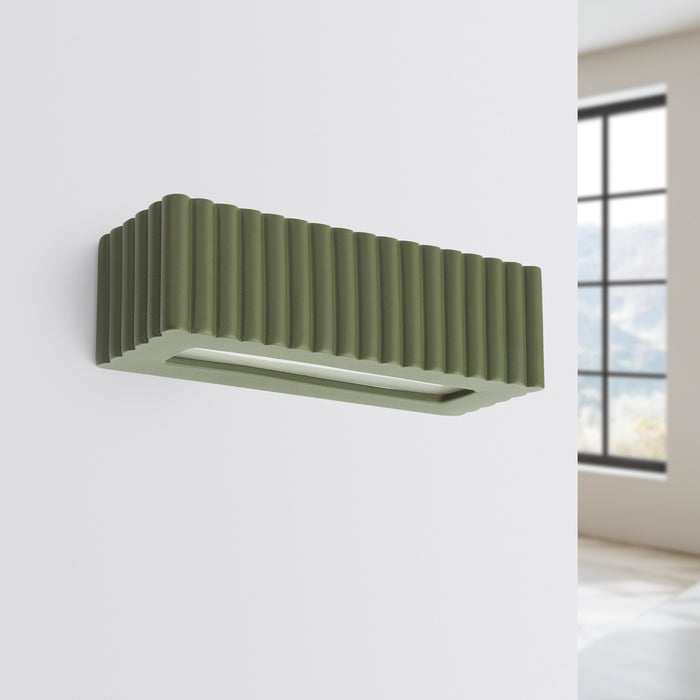 SOLLUX SL.1888 Aplique de cerámica RIGATA verde oliva verde oliva
