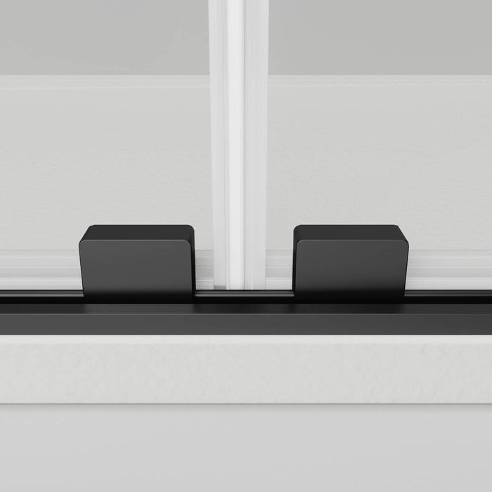 GME TWENTY Mampara Frontal Ducha 2F+2C Negro Transparente