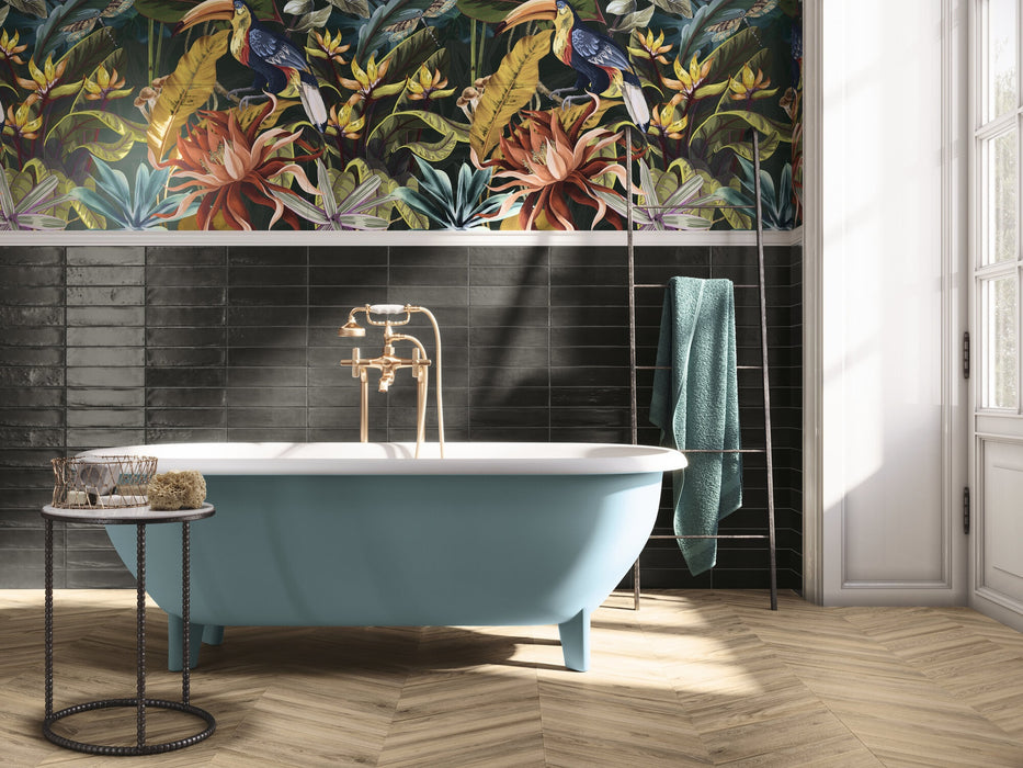 CARMEN A040527 ACQUARELLA GRAPHITE 7,5X30 Azulejo Esmaltado