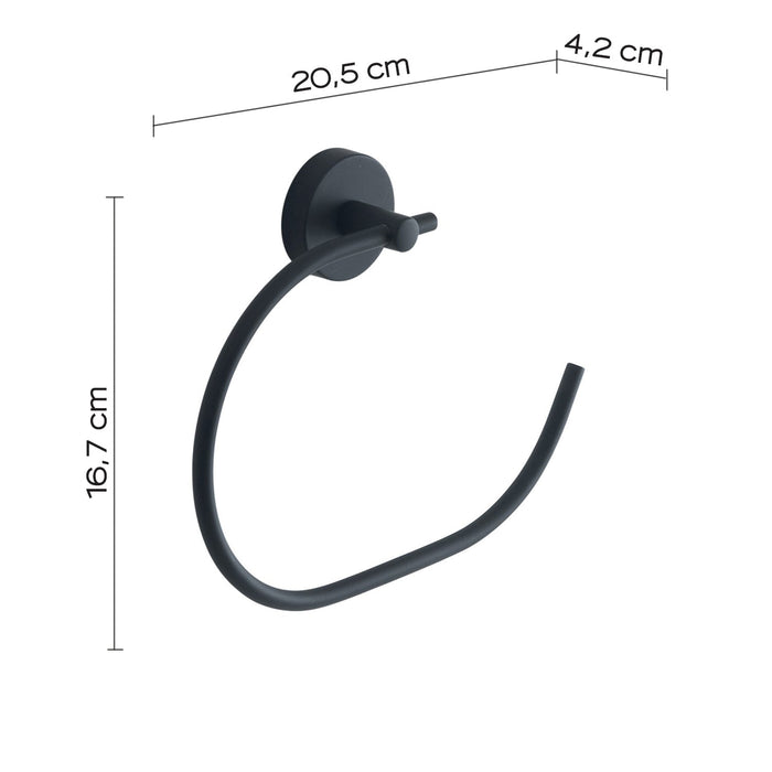 GEDY 23701400200 EROS Toallero Argolla Negro