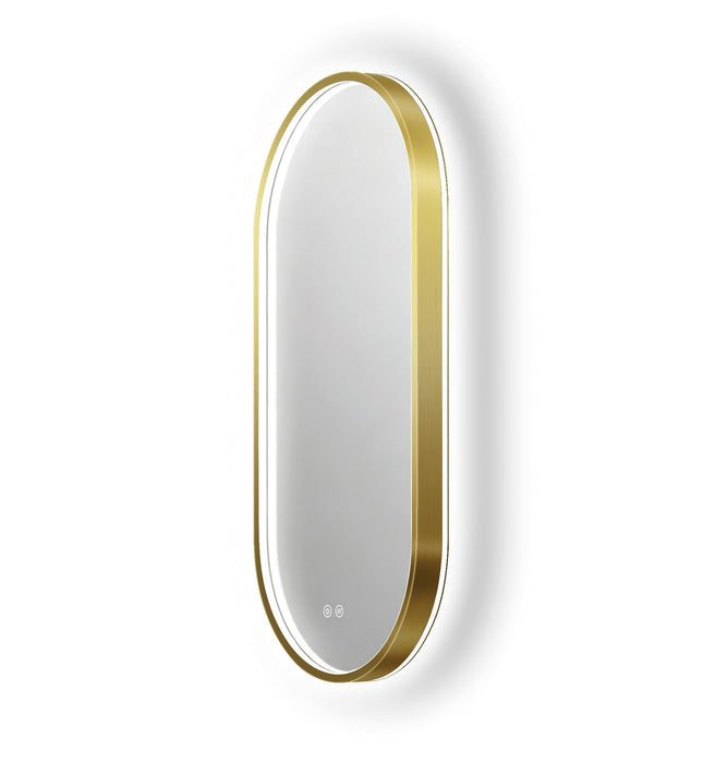 BATHSTAGE B-VENUS Espejo Led 50x90 C/Sensor Touch Doble Triled y Antivaho Marco Oro Viejo Cepillado