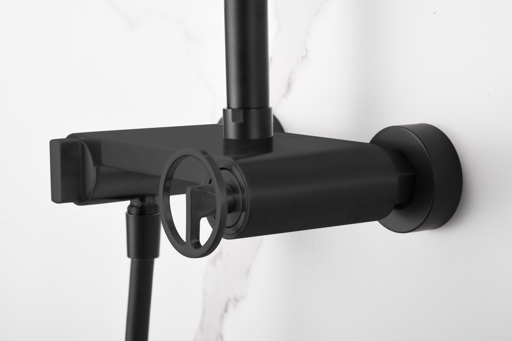 IMEX BDC033/NG OLIMPO Grifo Monomando Gran Ducha Telescópico Color Negro Mate