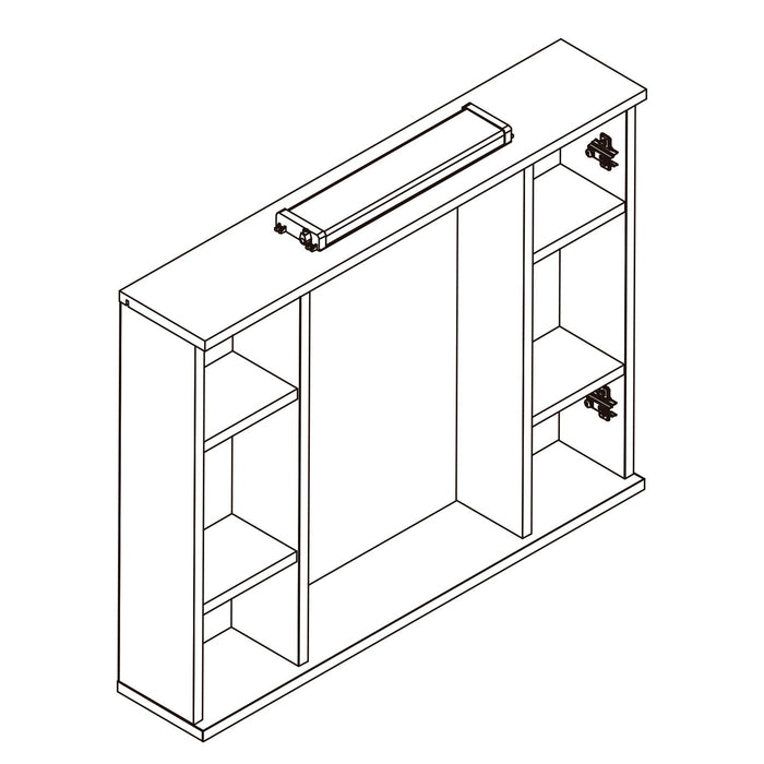 SALGAR 97366 LOIRA Armario Camerino Repisa 2 Puertas Espejo Blanco
