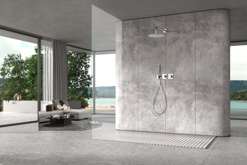 IMEX GTT054 TÍBET Conjunto Ducha Termostático Empotrado Cromo