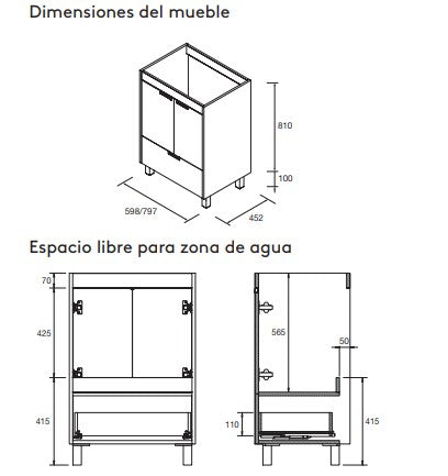 SALGAR CONTESSA Mueble+Lavabo IBON Color Roble África