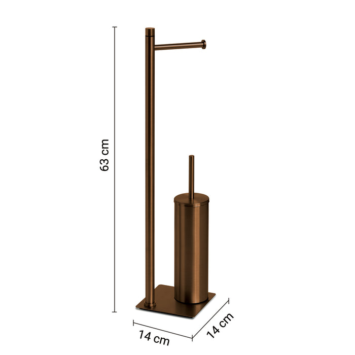 GEDY TR328200000 TRILLY Columna de pie con portarrollos y escobillero oro rosa