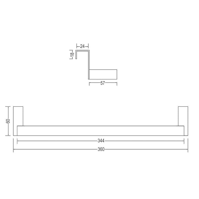 LLAVISAN L329544 Toallero Lateral Sin Taladros 36 Cm Antracita