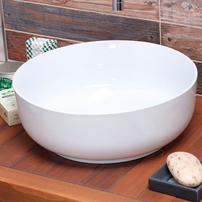 LLAVISAN 509084 Sink Overcounter Round 35X35X11 White