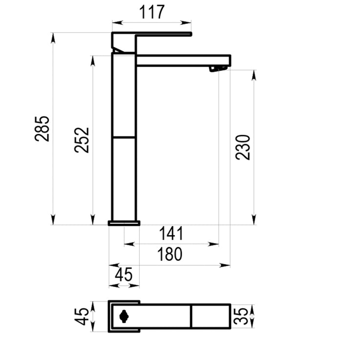 PRESTO 5255500 Nitro Plus lavabo alto Cromo