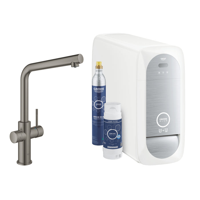 GROHE 31 454 AL1  BLUE Home Starter Kit Caño En L Grafito Cepillado