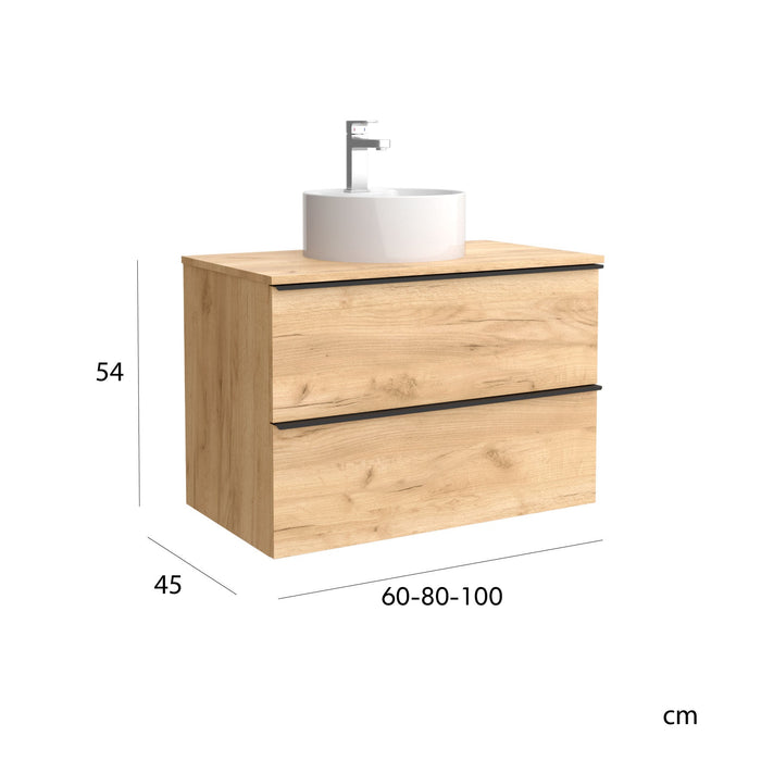 SALGAR NABUA Mueble de Baño con Lavabo Encimera Roble