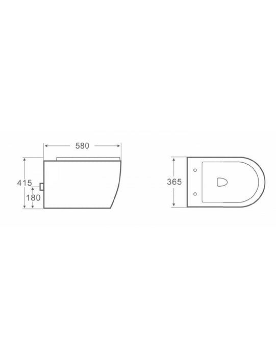AQUORE 388819 GÉNOVA Inodoro Suspendido Tornado Blanco Mate