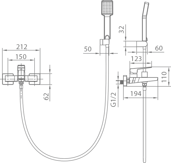 IMEX BDAR025-4NG ART Bathroom / Shower Single-lever Matte Black Kit