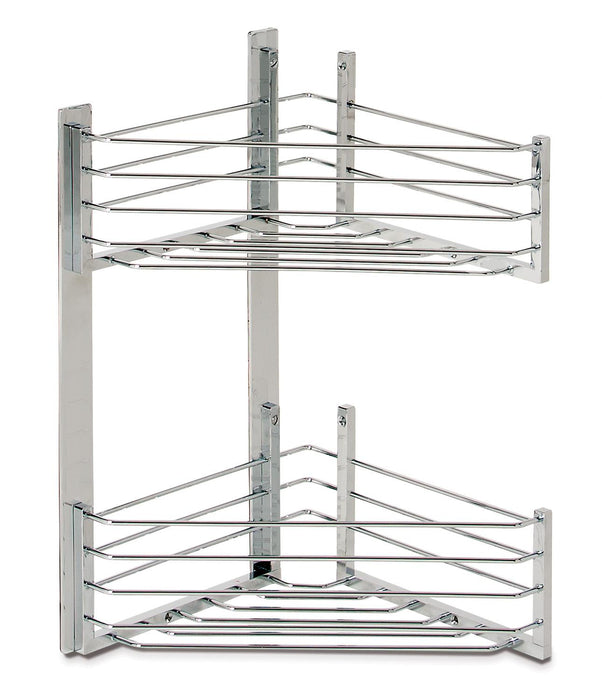 BELTRAN 4013 DELUXE Double Corner Soap Dish Chrome Adhesive