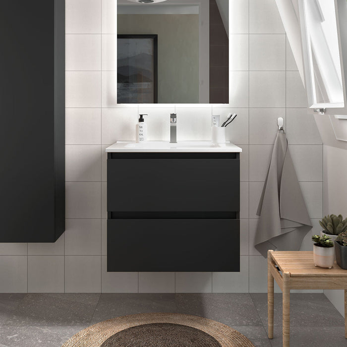SALGAR BEQUIA Bathroom Cabinet with Sink Matte Black Color