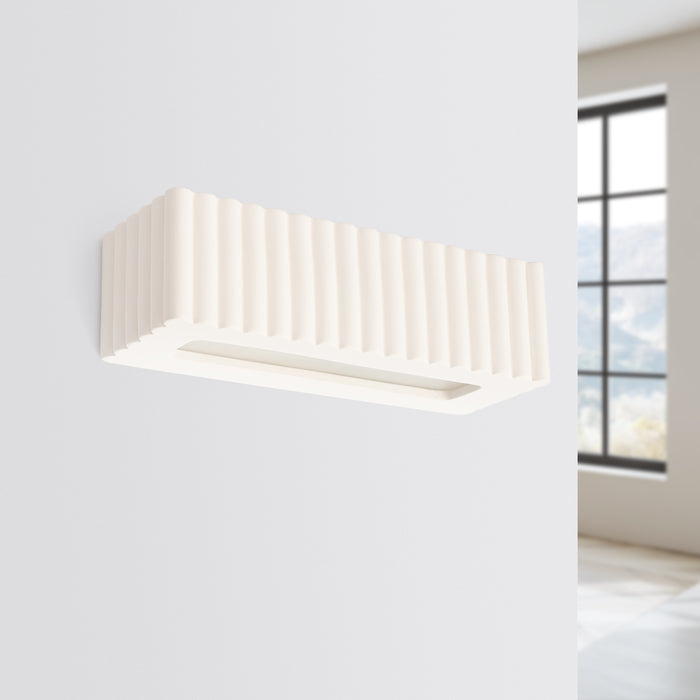 SOLLUX SL.1885 Aplique de cerámica RIGATA blanco