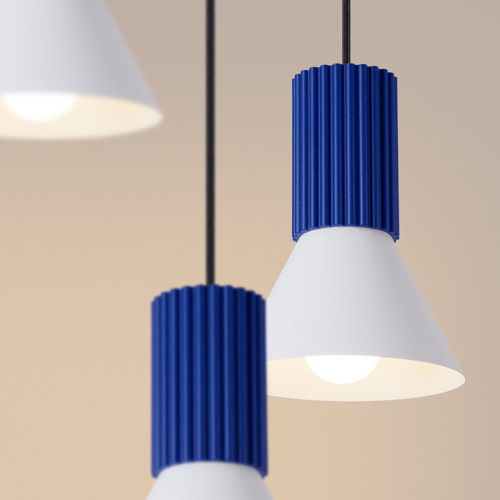 SOLLUX SL.1875 Lámpara colgante ESTRIA 3P blanco/ultramarino blanco/ultramar