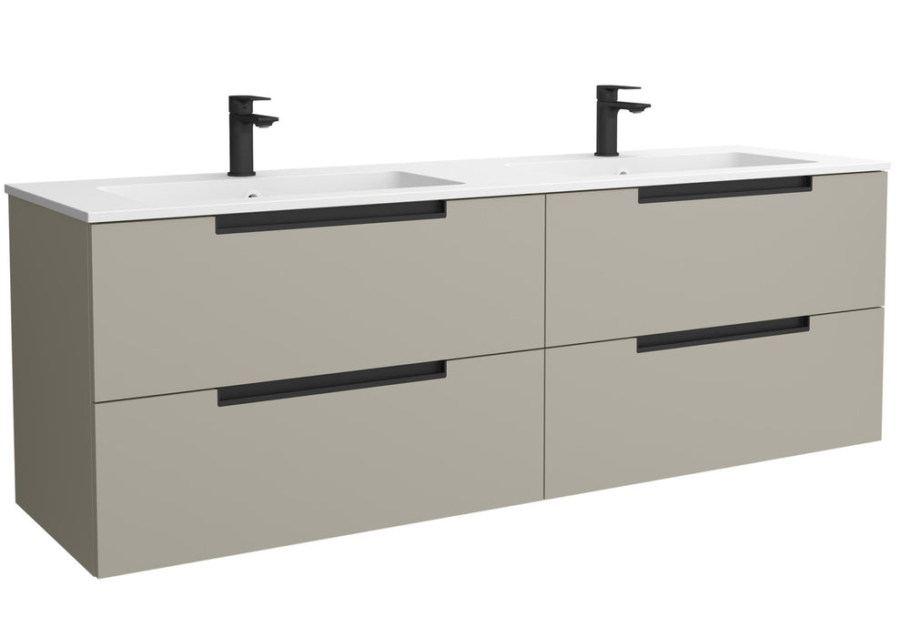 SALGAR 121989 LENI Mueble de Baño 2 pozas Solid Surface 160cm Gris mate