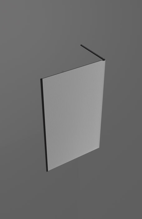 SB_X SCREEN WAVES Mampara Fijo Ducha 8 MM Negro Mate Vidrio Acanalado