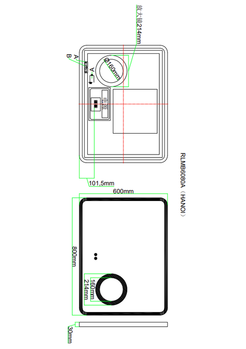 AQUORE HANOI Espejo Led