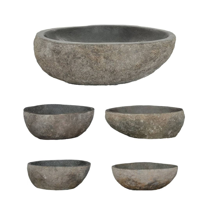 VXL Lavabo de piedra de río ovalada 29-38 cm