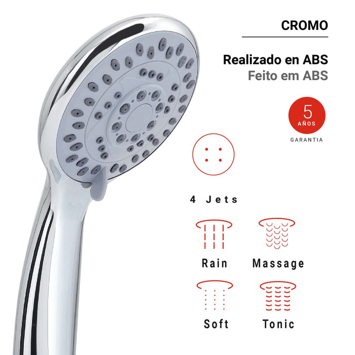 GEDY GYHS1000610 EASY 06 Mango de ducha 4 funciones cromo